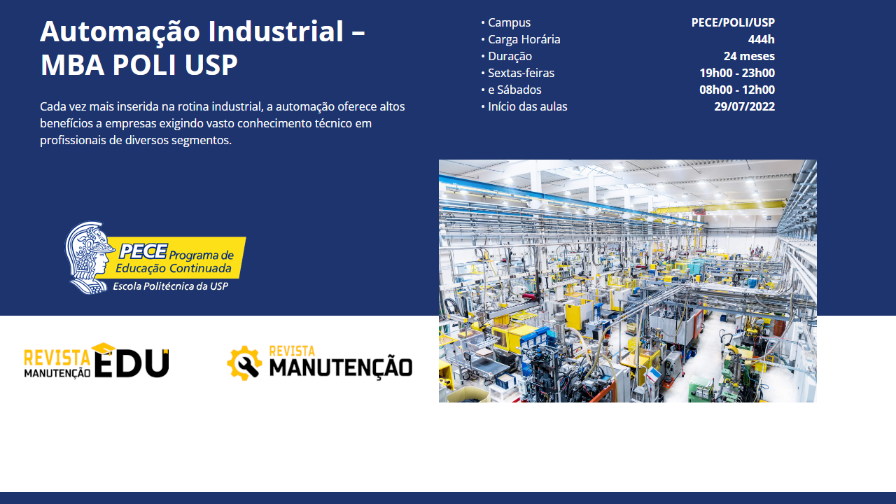 MBA em automação industrial na POLITÉCNICA da USP