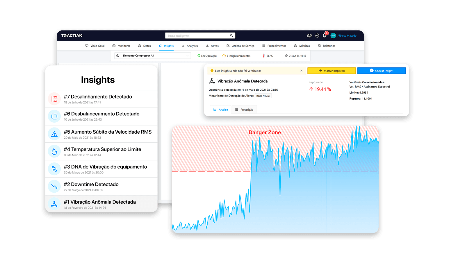 Insights tela desalinhamento TRACTIAN